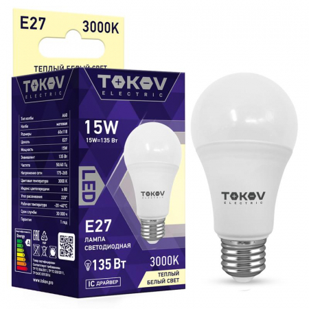TOKOV ELECTRIC TKE-A60-E27-15-3K
