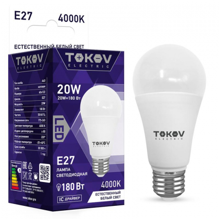 TOKOV ELECTRIC TKE-A60-E27-20-4K